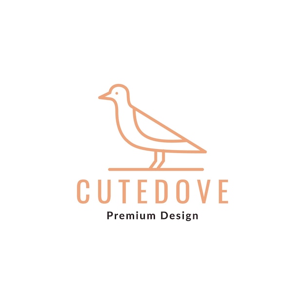 Line beauty little dove bird logo symbol icon vector graphic design illustration idea creative