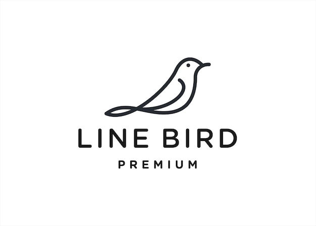 line bird logo design vector illustration