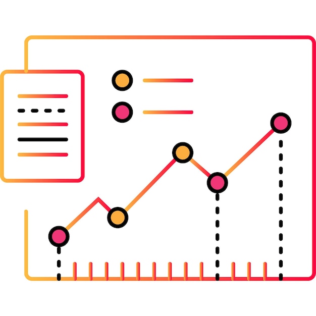 Line chart graph icon data line diagram vector