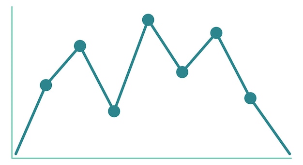 Line chart icon Data graph Business diagram