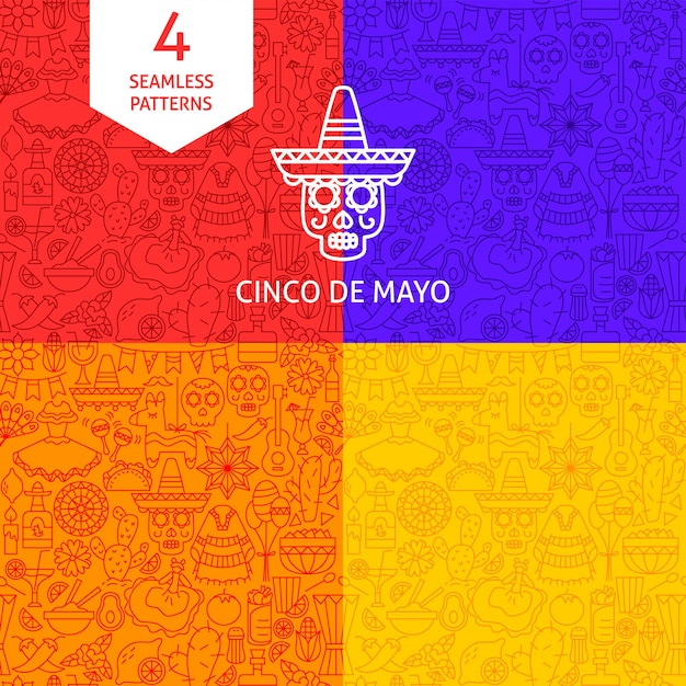 Line Cinco de Mayo Patterns