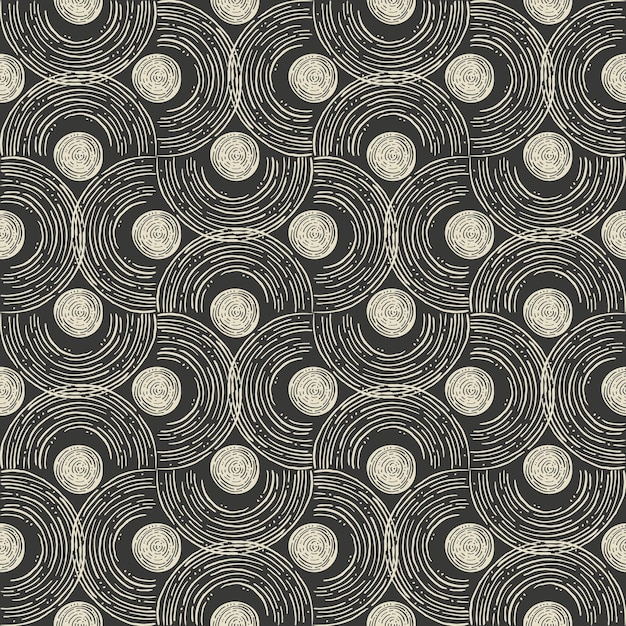 Line circle doodle textile pattern