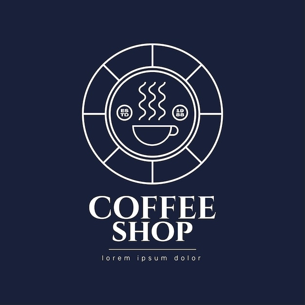 line coffee shop logo with minimalist style outline simple