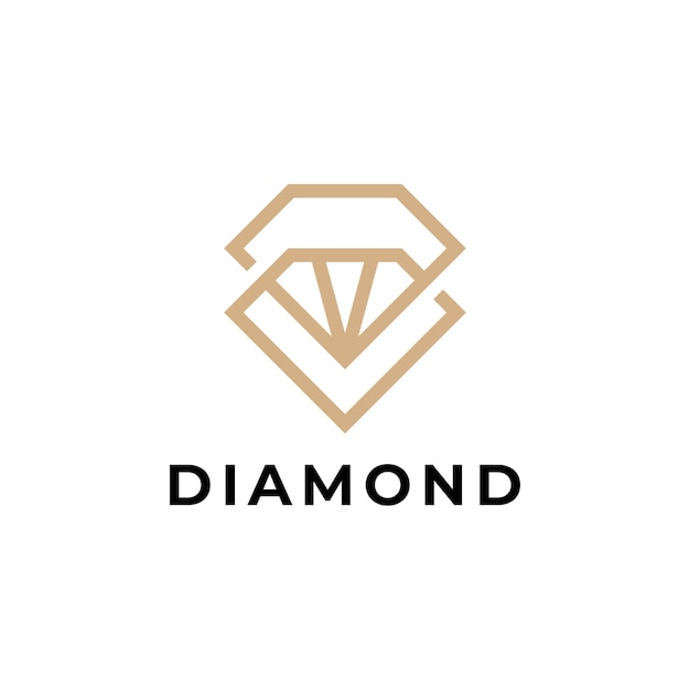 line diamond logo design vector icon