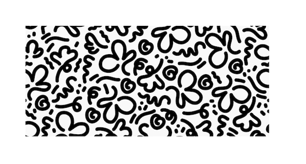 line doodle seamless pattern for kids birthday party