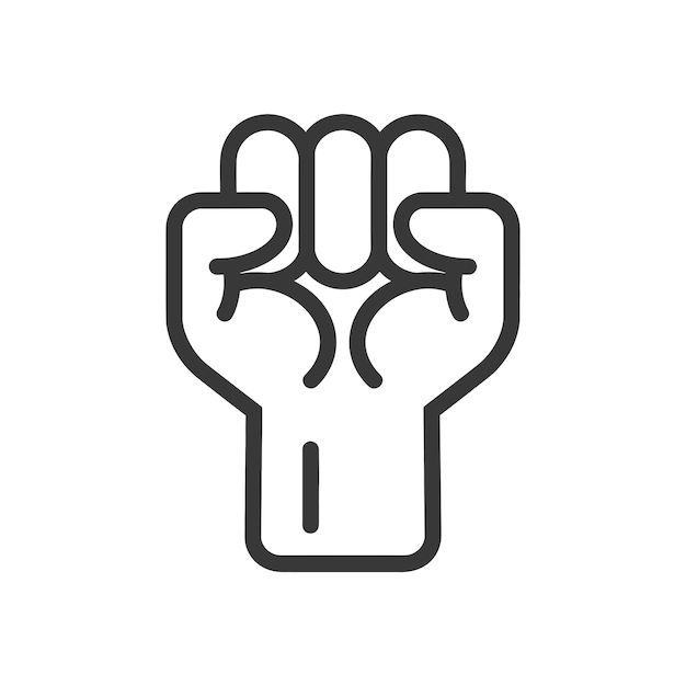 A Line Drawing of a Closed Fist Representing Strength and Unity