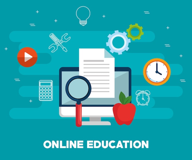 on line education with computer