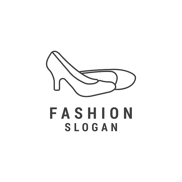 Line girl shoe logo icon design template Elegant luxury premium vector