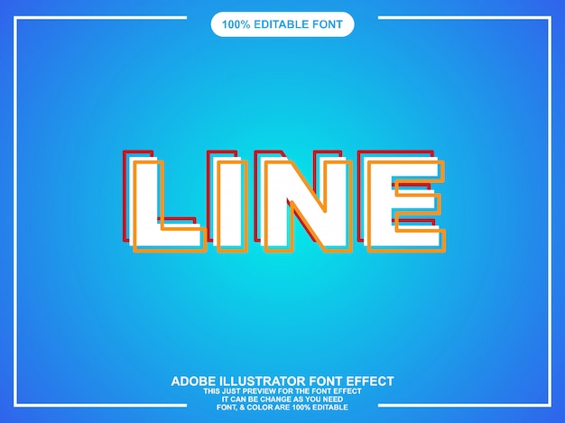 line graphic style illustrator editable typography