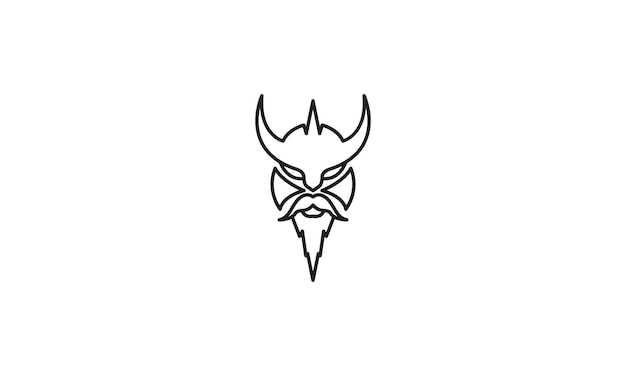 Line head viking  logo vector symbol icon design graphic illustration