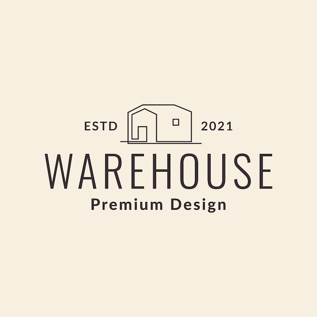 Line hipster garage warehouse logo design vector graphic symbol icon illustration creative idea