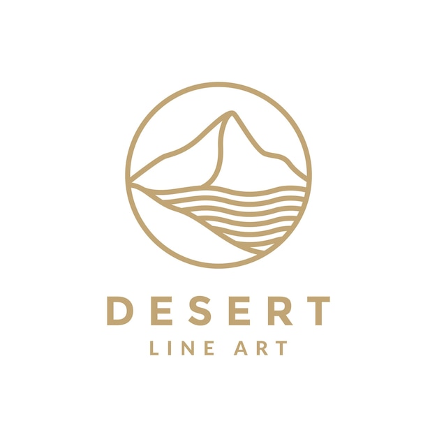 Line hipster mountain desert logo design vector graphic symbol icon illustration creative idea