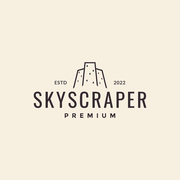 Line hipster skyscraper logo design vector graphic symbol icon illustration creative idea