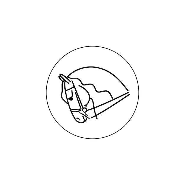 Line icon representing horse head