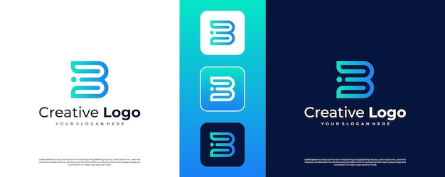 Line letter B logotype Abstract moving airy logo icon design