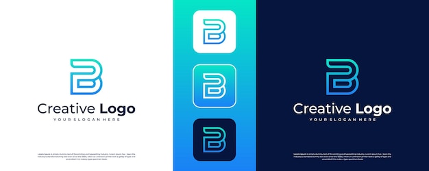 Line letter B logotype Abstract moving airy logo icon design