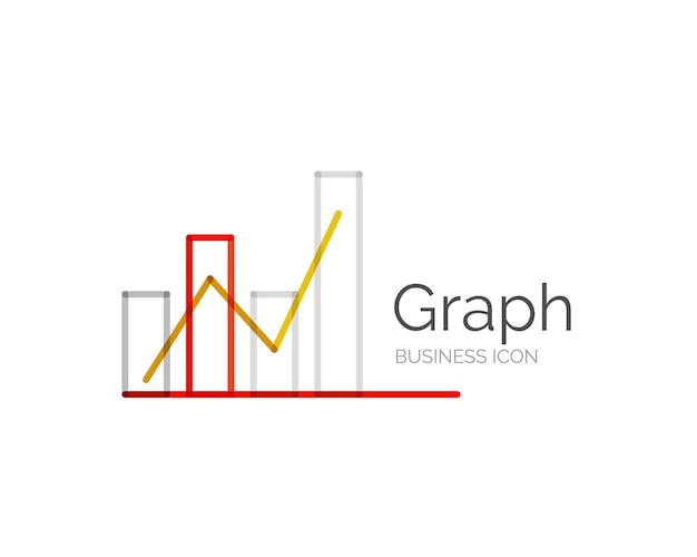 Vector line minimal design logo graph