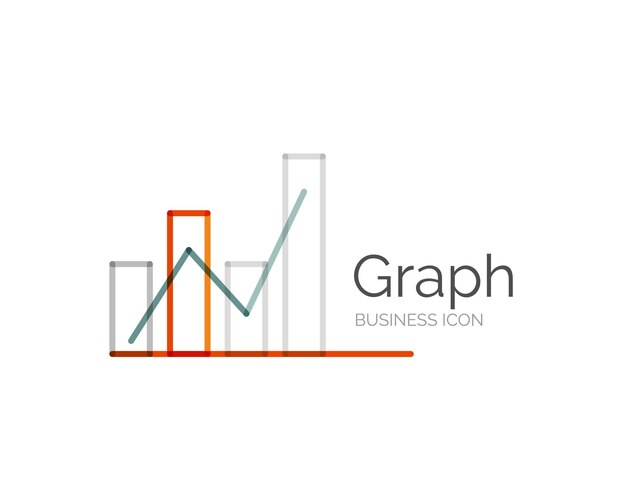 Vector line minimal design logo graph