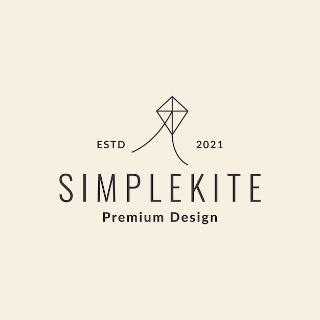 Line minimalist kite logo design vector graphic symbol icon sign illustration creative idea