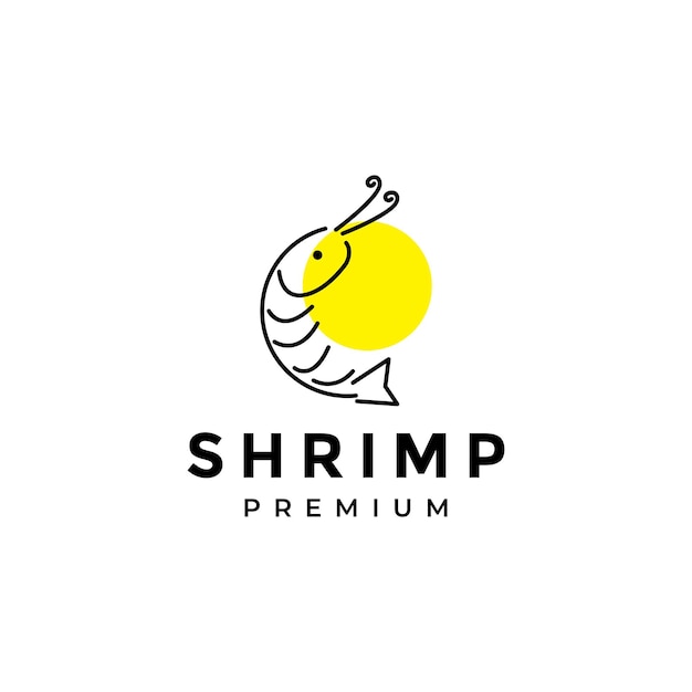 Line modern abstract shrimp logo design vector graphic symbol icon illustration creative idea