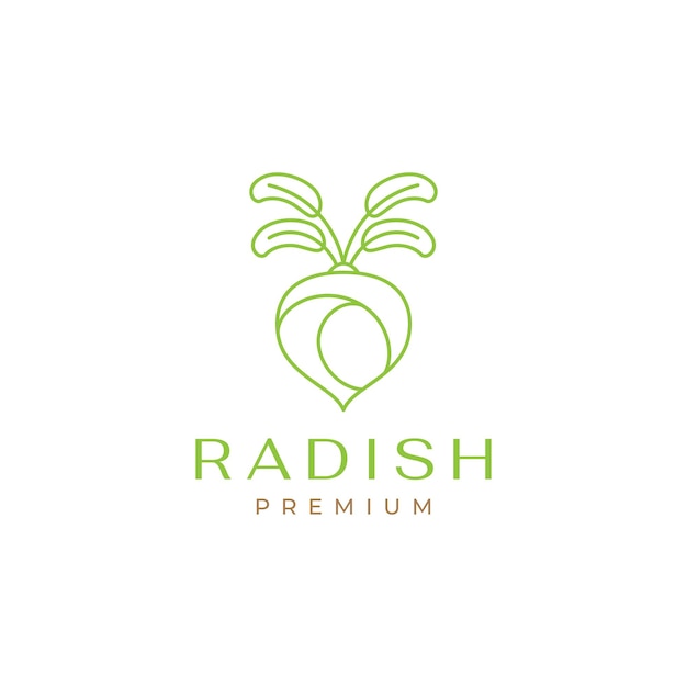 Line modern radish logo design