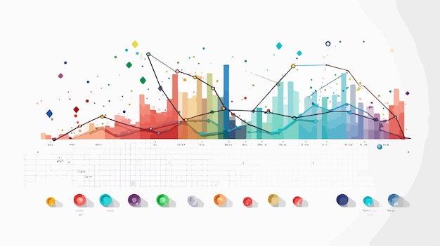 Vector line mosaic chart icon vector illustration for graphic design projects