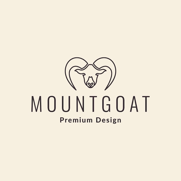 Line mount goat logo symbol icon vector graphic design illustration idea creative