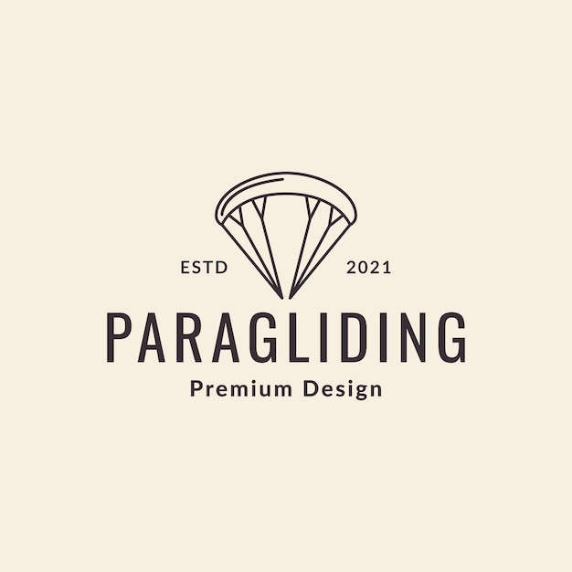 Line paragliding vintage logo symbol icon vector graphic design illustration idea creative