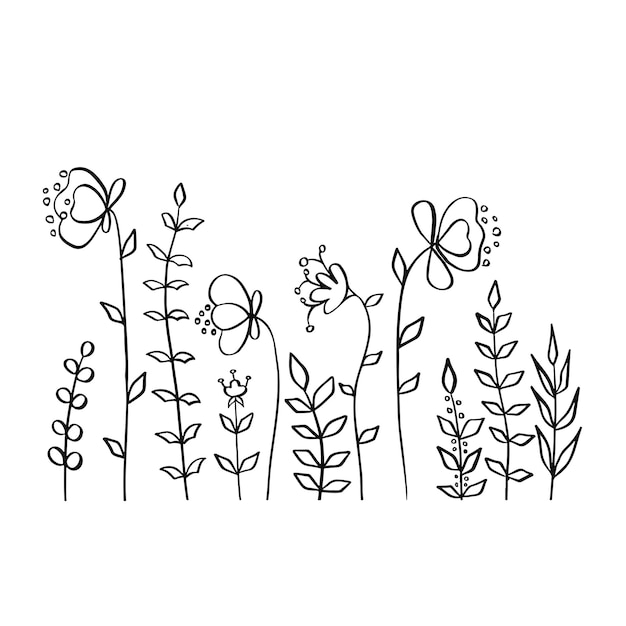 Line sketch bundle silhouette vector