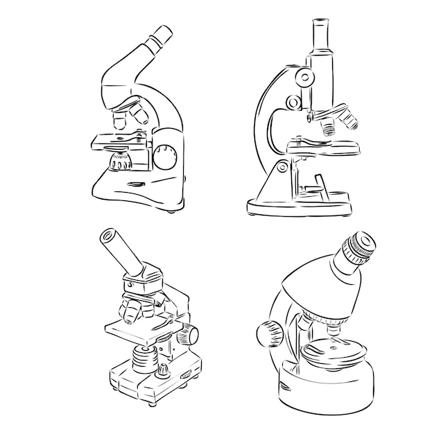 Vector line style vector illustration of microscope logo of microscope vector illustration