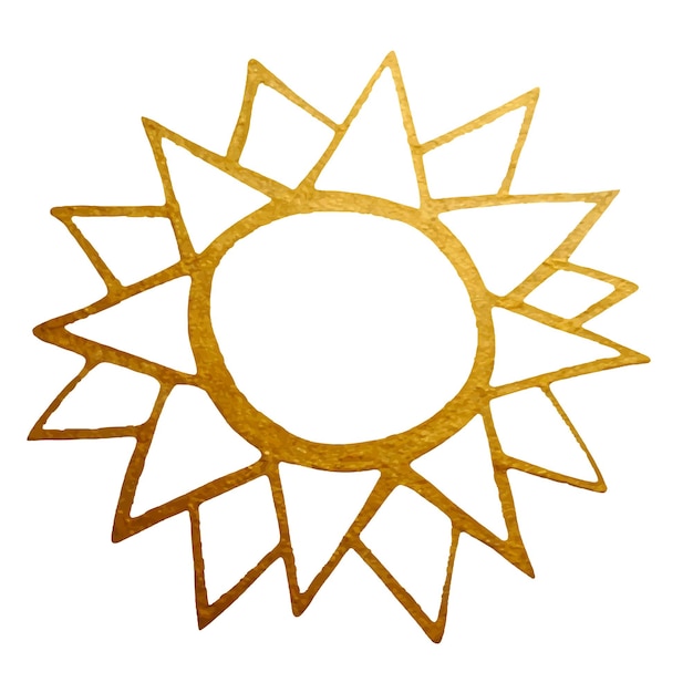 Line sun Icon linear drawing on white background