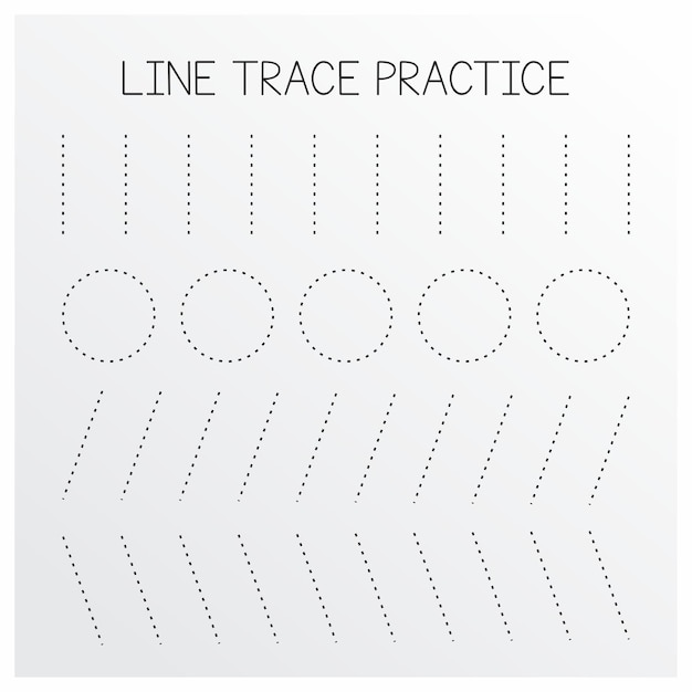 Line Trace Practice Worksheet Vector 2023 Adobe Illustrator