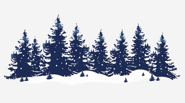 a line of trees covered in snow