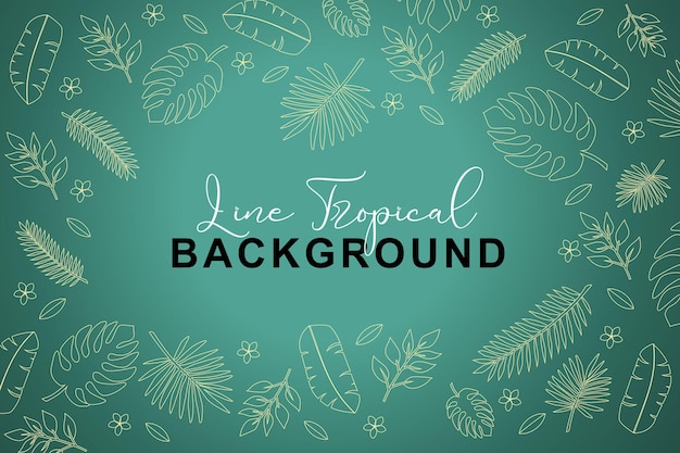 Line tropical vector background