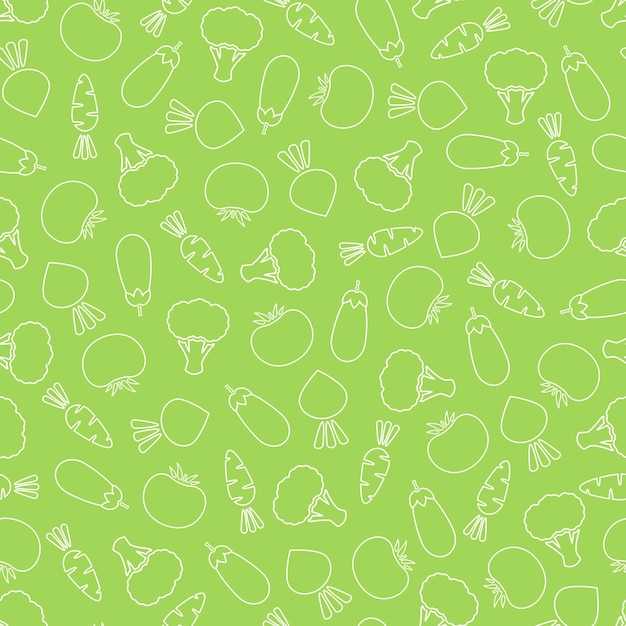 Line vegetable seamless pattern illustration