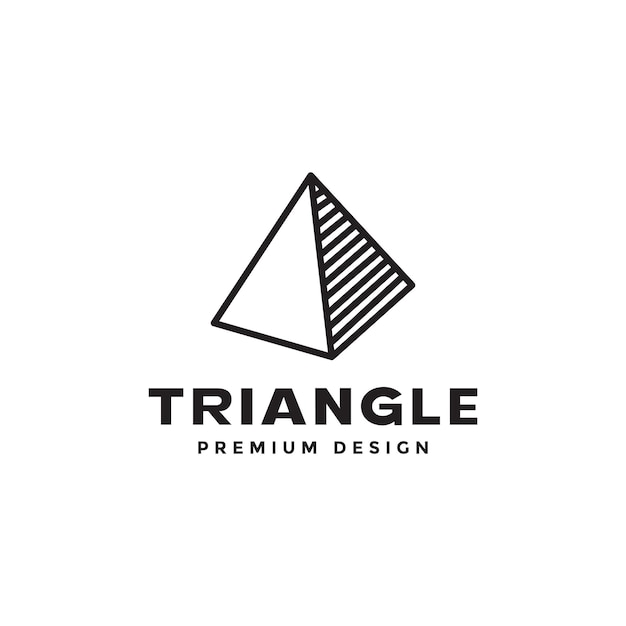 Line vintage triangle with strips logo symbol icon vector graphic design illustration idea creative