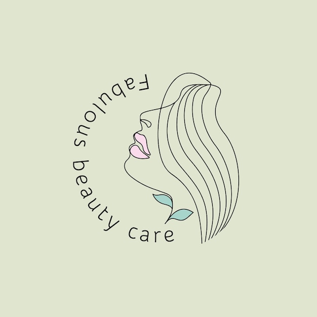 Linear art beauty care logo