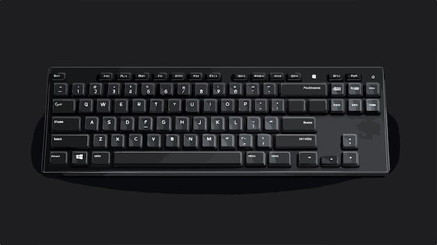 Vector linear black computer keyboard