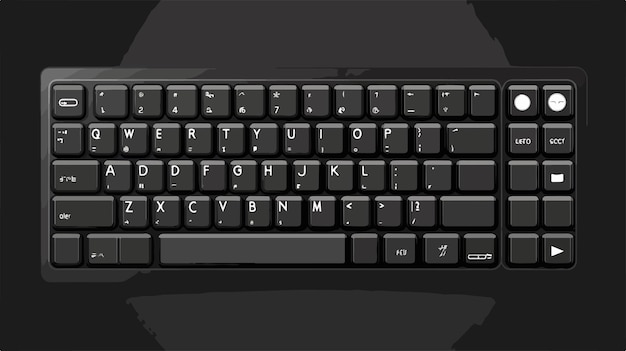 Vector linear black computer keyboard