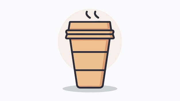 Vector linear disposable coffee cup icon flat vector isolate