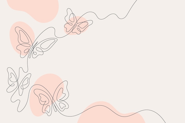 Linear flat butterfly outline background