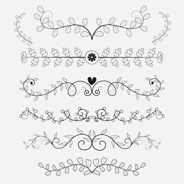 Linear flat wedding ornaments collection