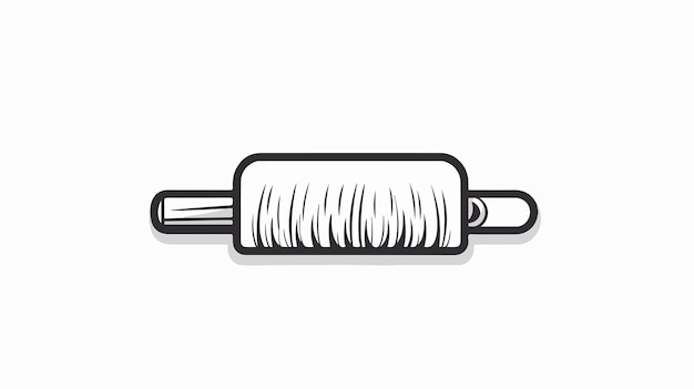 Vector linear paint roller and brush icon