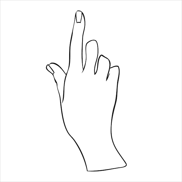 Linear silhouette of an elegant female or witch hand