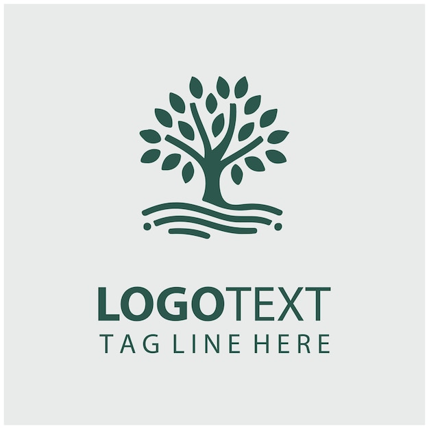 Linear Tree Logo Vector Illustrations