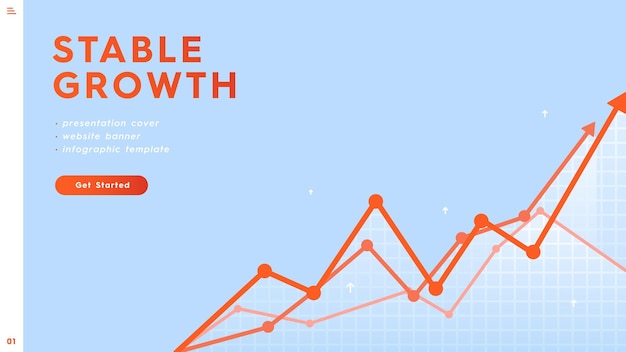 Vector linear vector infographic of stable growth modern infographics with arrows