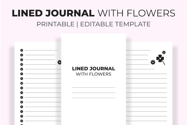 Lined Journal With Flowers KDP Interior