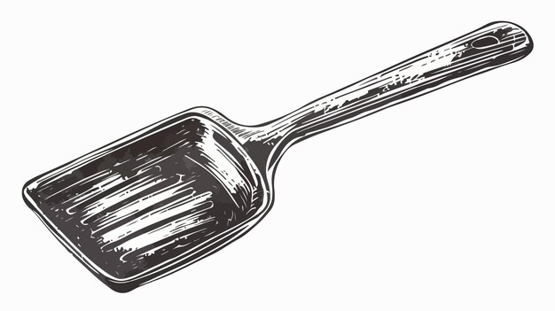 Lined Kitchen Spatula Vector Illustration Handdrawn