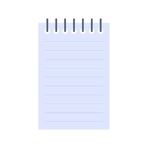 Lined notepad sheet illustration. School supply flat design. Office stationery and school supply.