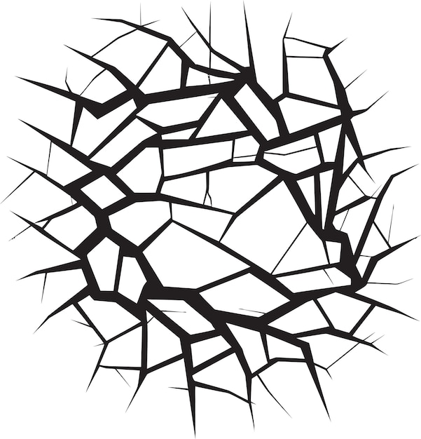 LineDoodle Cracked Lines Black Icon InkBreak Hand Drawn Logo Design